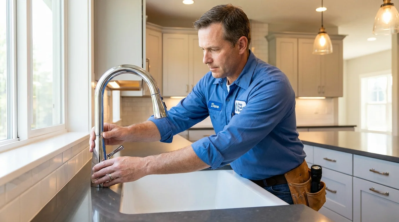 Kitchen faucet installation by Johns Plumbing LLC in Booneville